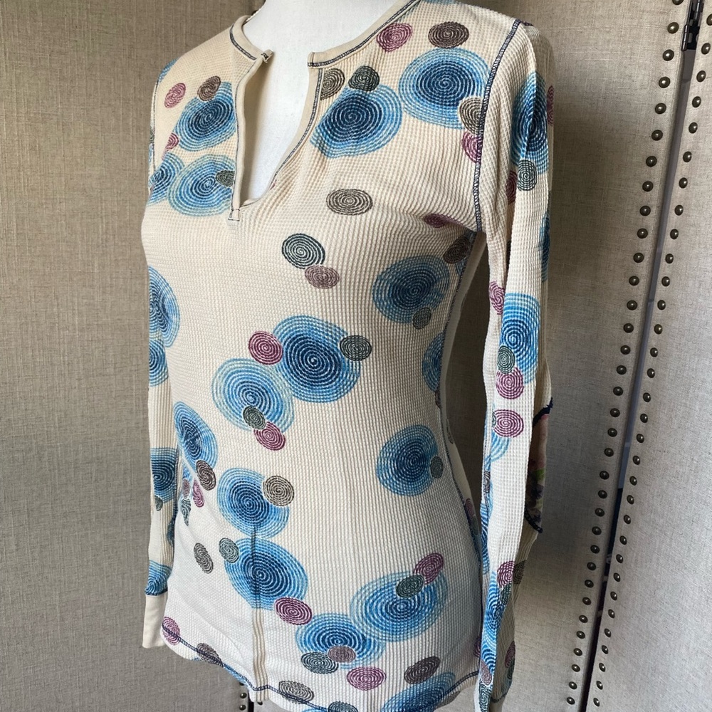 ‼️SOLD‼️Lucky Brand Velvet Elbow Patch Thermal Long-sleeve Top, Small